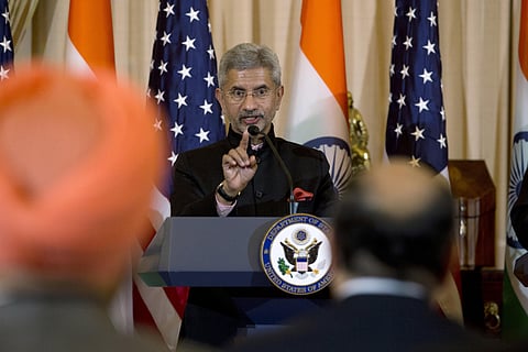 Indian External Affairs Minister Dr. S. Jaishankar speaks during a news conference after a bilateral meeting the U.S. and India at the Department of State in Washington, Wednesday, Dec. 18, 2019. (Photo | AP)