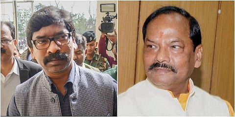 The Jharkhand exit polls predict a hung assembly with Hemant Soren's JMM in alliance with Congress, RJD getting anywhere between 31-39 seats while BJP is likely to fall behind its 2014 numbers getting between 28-36 seats. (Photo Collage: Left- JMM leader
