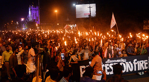 CAA protest in Trivandrum (Photo | Vincent Pulickal, EPS)