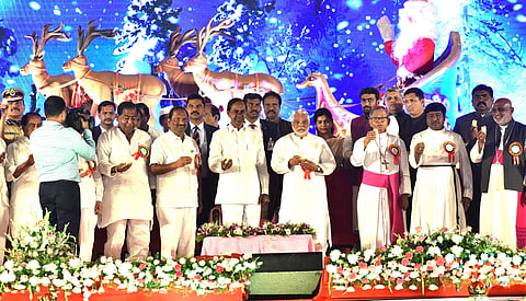 Telangana CM K Chandrashekhar Rao during Christmas celebrations in Hyderabad (Photo | Express)