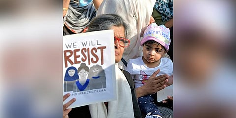 Sunday’s Town Hall protest was a peaceful gathering of more than 1,000 people aginst CAA. (Photo | EPS, Meghana Sastry)