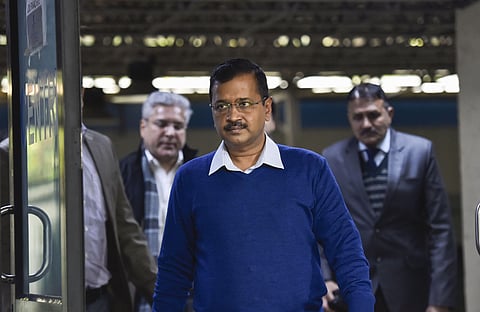 Delhi Chief Minister Arvind Kejriwal ahead of a press conference in New Delhi on Monday (Photo| PTI)
