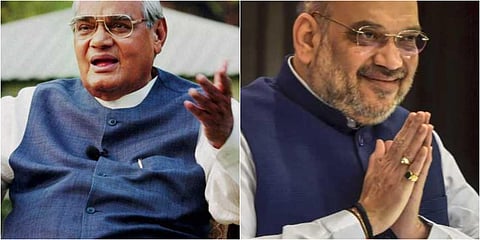 Atal Bihari Vajpayee (L) and Amit Shah. (File | Agencies)