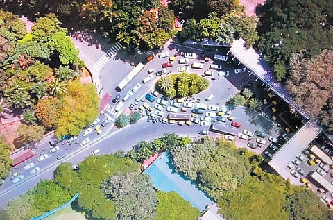 An aerial view of Dharma Prakash Deva Rao Shivaram Ubhayaker Circle | Express