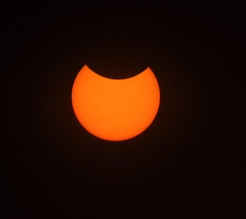 A view of solar eclipse seen from Kochi. (EPS |A Sanesh)