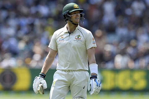 Australia's Steven Smith walks off the field after being caught by New Zealand's Henry Nicholls. (Photo | AP)