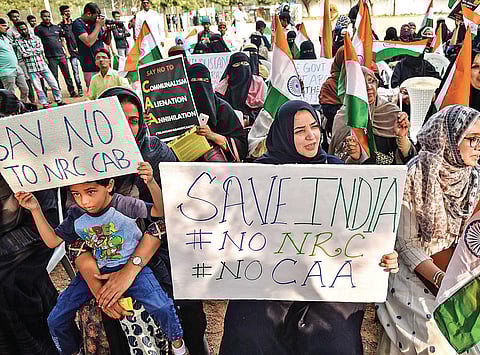 Women protest against CAA, NRC and NPR at Mir Alam Eidgah in Hyderabad on Friday | Vinay Madapu
