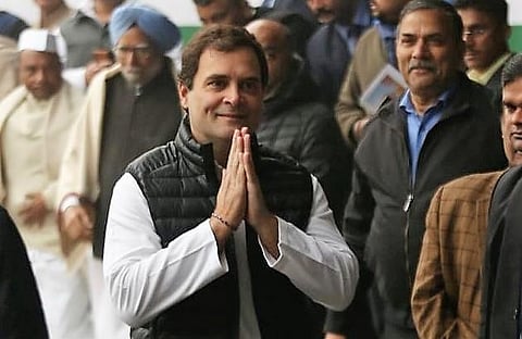 Congress leader Rahul Gandhi during party's 135th foundation day at AICC HQ in New Delhi (Photo| Shekhar Yadav, EPS)