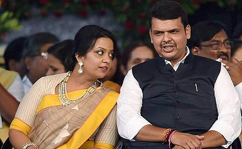 Maharashtra CM Devendra Fadnavis with his wife Amruta (File Photo | PTI)