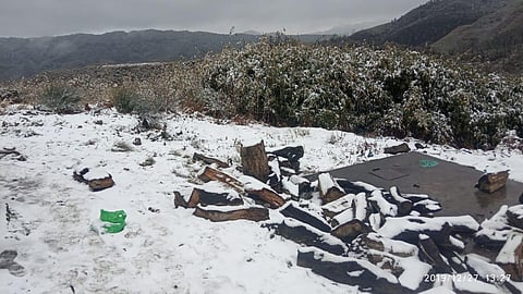 Nagalang never recorded a snowfall ever since a centre of the Indian Meteorological Department was set up in here. (Photo | Express)
