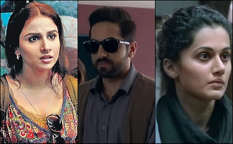 Vidya Balan in Kahaani, Ayushman Khurrana in Andhadhun, Tapsee Pannu in Pink