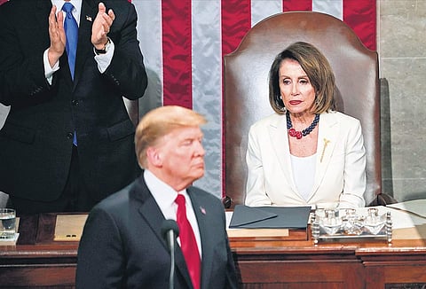 Trump and Speaker of the United States House of Representatives Nancy Pelosi
