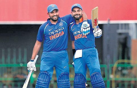 India skipper Virat Kohli (R) and Rohit Sharma