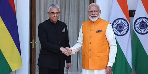 Mauritius PM Pravind Jugnauth with Narendra Modi (File Photo | AP)