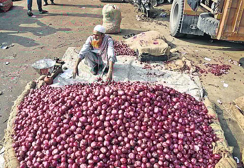 Onion prices have been ruling high for past few weeks due to falling production. (File Photo | EPS)