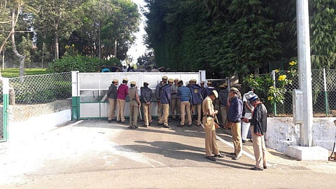 Heavy police security in front of Kodanad estate of late Tamil Nadu CM Jayalalithaa.