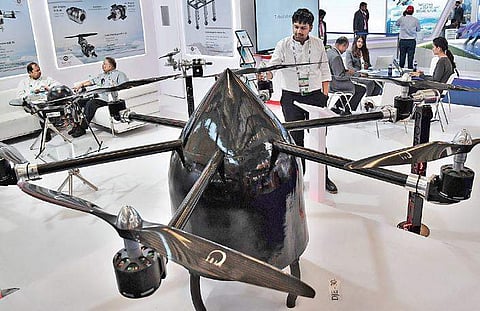 A heavy-lift hybrid drone developed by Poeir Jets