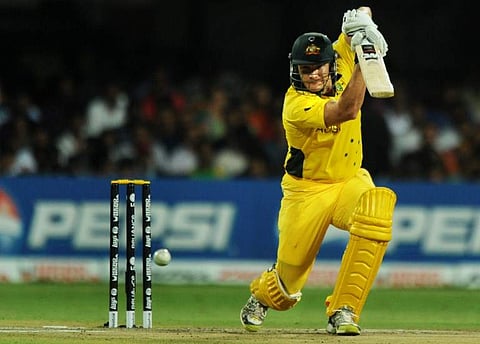 Shane Watson drives against Canada. (File Photo | AFP)