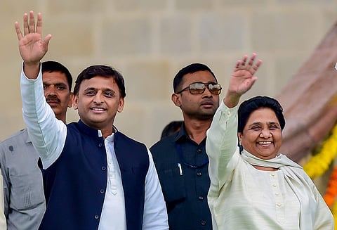 Samajwadi Party chief Akhilesh Yadav and Bahujan Samaj Party supremo Mayawati (File | PTI)