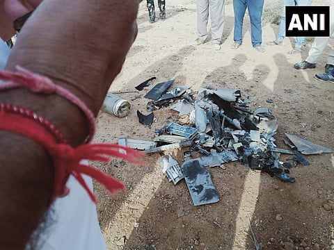 Indian Army has shot down a Pakistani spy drone in Abdasa village. (Photo| ANI)