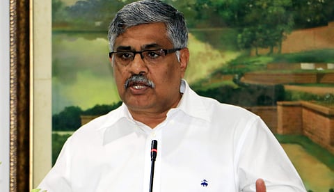 Chief Advisor to Odisha government R Balakrishnan addressing national workshop on Archaeology in Odisha: A brainstorming session for future.| EXPRESS