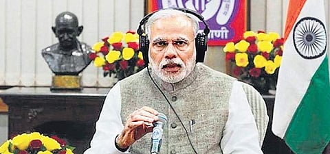 Prime Minister Narendra Modi interacting with the public through Mann Ki Baat | EXPRESS