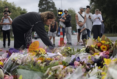 Mourners paying their respects at a makeshift memorial near the Masjid Al Noor mosque, Saturday, March 16, 2019, Christchurch, New Zealand, where one of the two mass shootings occurred. (Photo | AP)