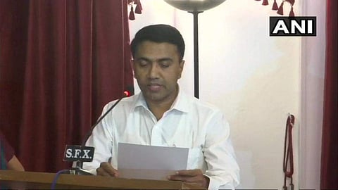 BJP's Pramod Sawant sworn in as Goa chief minister. (Photo | ANI)