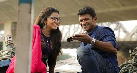 A still from Puneeth Rajkumar-starrer 'Natasaarvabhowma'. (Photo | YouTube Screengrab)
