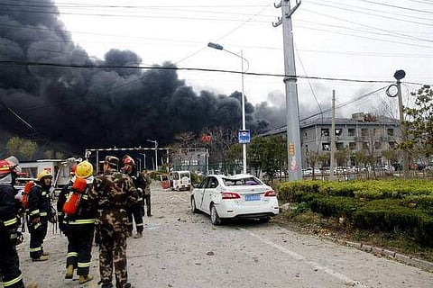 The blast site in China. (Photo: AP)