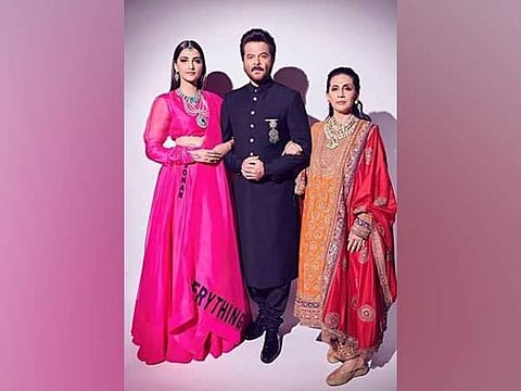 Anil Kapoor with wife Sunita and daughter Sonam. (Photo | Twitter)