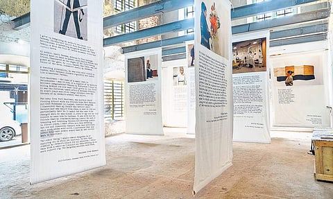 The postcards as displayed at the Kochi-Muziris Biennale.