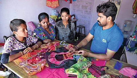 Gopal works as a farmer as well as a tailor to eke out a living. | Pushkar V