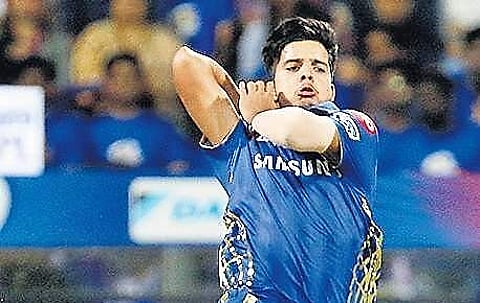 Mumbai Indians’ Rasikh Salam Dar is the third J&K player to feature in IPL. (Photo | PTI)