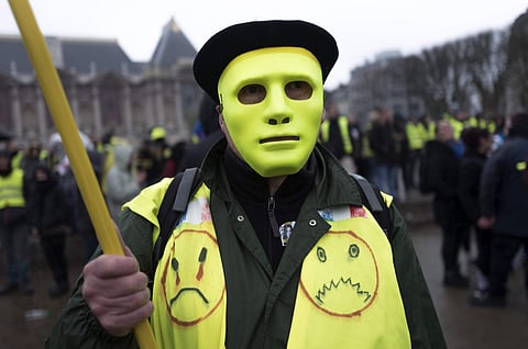 Yellow vest protesters gather for a demonstration, Saturday, March.2, 2019 in Lille, northern France. (Photo | AP)