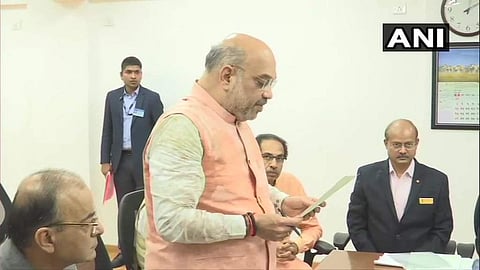 Amit Shah filing nomination papers at Gandhinagar.