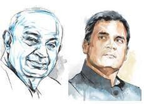 JD(S) chief HD Deve Gowda and Rahul Gandhi