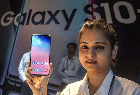 The Samsung Galaxy S10+ phone. (Photo | PTI)