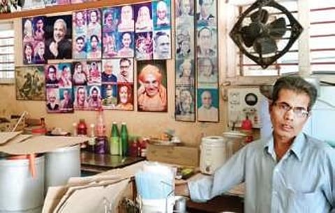 Nearly 500 pictures adorn this shop located at city centre in Gadag town