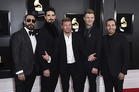 AJ McLean, from left, Kevin Richardson, Brian Littrell, Nick Carter, and Howie Dorough of The Backstreet Boys. | AP