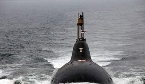 The in-service INS Chakra, an Akula class submarine leased from Russia | Indian Navy