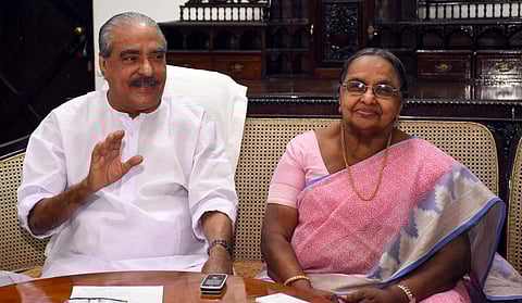 Late Kerala Congress(M) leader KM Mani while celebrating his 84th birthday in January 2017 (Express File Photo| Vishnu Sanal)