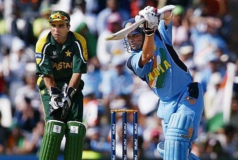 Sachin Tendulkar plays a shot against Pakistan during their ICC World Cup clash at Centurion on 01 March, 2003 (File Photo)