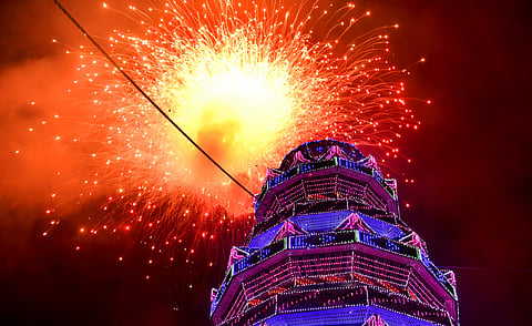 Fireworks at Thrissur Pooram festival. (File photo | EPS)