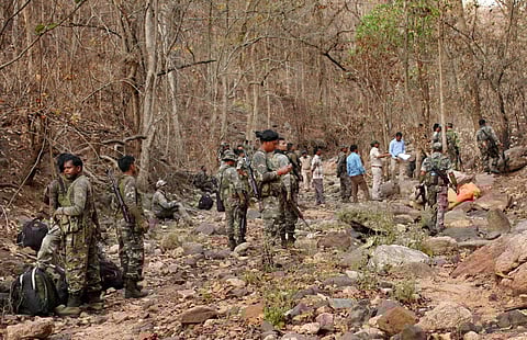 Image of security personnel of anti-Maoist duty used for representational purpose