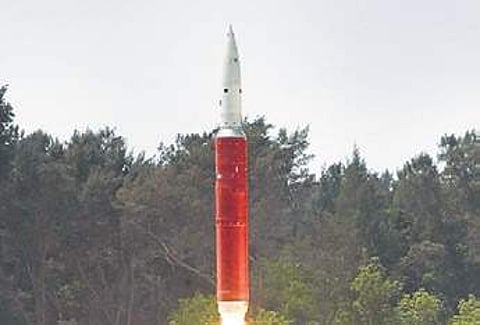 Anti-satellite ballistic missile being launched from Dr APJ Kalam Island, Odisha on March 27