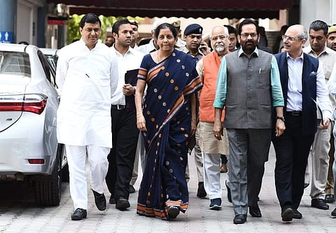 A BJP delegation, including Union Ministers Nirmala Sitharaman, Mukhtar Abbas Naqvi and media head Anil Baluni submitted to the EC a memorandum (Photo | Parveen Negi,EPS)