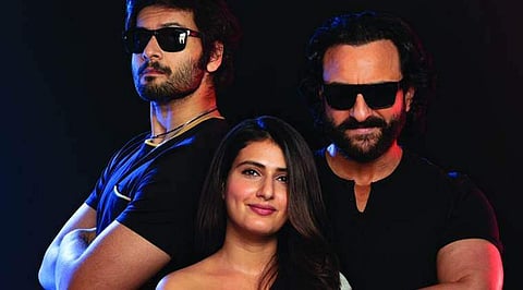 Saif Ali Khan, Fatima Sana Shaikh, and Ali Fazal in Bhoot Police.