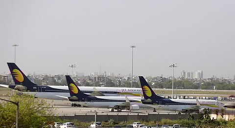 Jet Airways planes halt at the T-3 terminal of IGI Airport in New Delhi on Saturday April 13 2019. | Express Photo Services