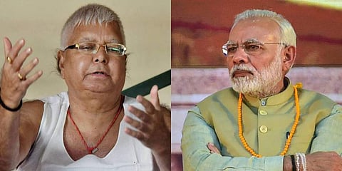Former Bihar CM Lalu Prasad Yadav (L) and PM Narendra Modi (File Photo | PTI)